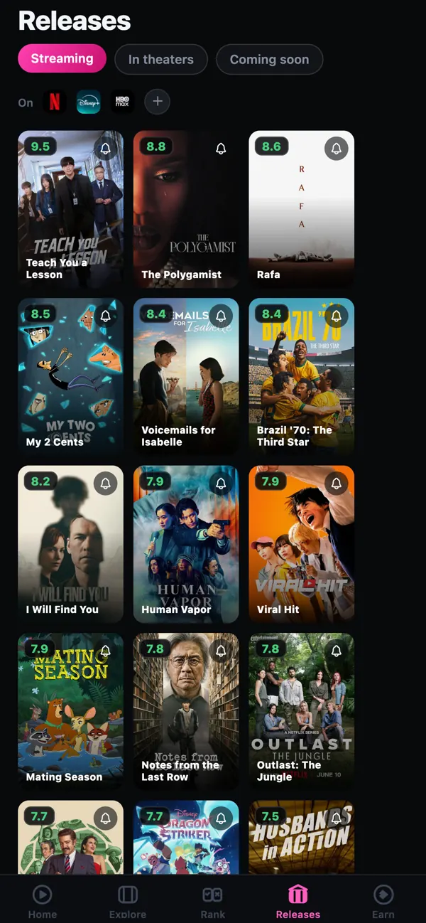 The Clips app: new releases, with where to watch each one